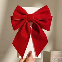 Большой красный бант [длина узла 14, лента 12] зажим в виде утконоса.