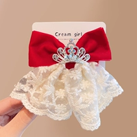 7# кружевной бант с красной короной