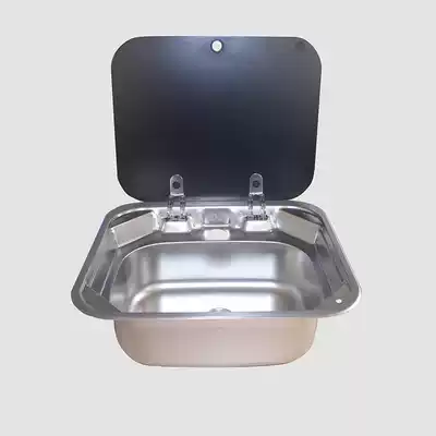 Square sink with lid kitchen wash basin washbasin folding stainless steel single sink RV flip cover Basin
