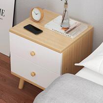 2024 new bedside table high-end light luxury modern simple bedroom solid wood legs small small cabinet storage cabinet