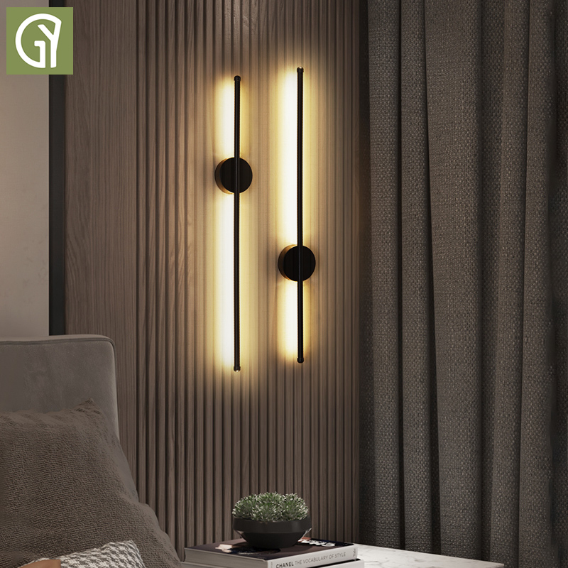 Strip Wall Light Living Room Solid Wood Grid Light TV Background Wall Wall Lamp Bedroom headlights Light Extravagant Stairs Aisle