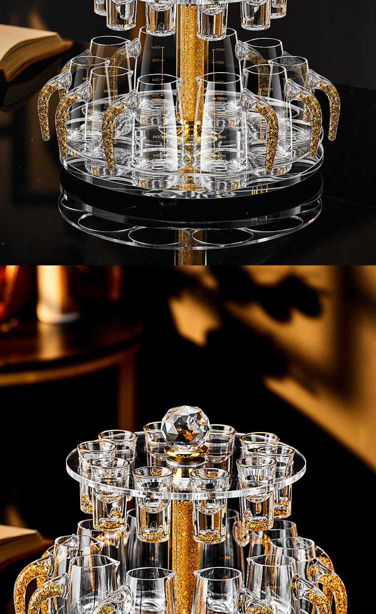 Ликер Cup 轻奢水晶玻璃家用白酒杯分酒器套装高端酒具创意一口子弹杯烈酒杯 Bangbebe