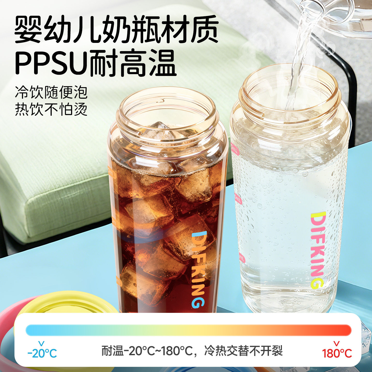 Difking Breakfast Special Take-Out Soy Milk Cup, Portable for Office Workers, Large Capacity for Brewing Drinks, Ppsu, Microwaveable