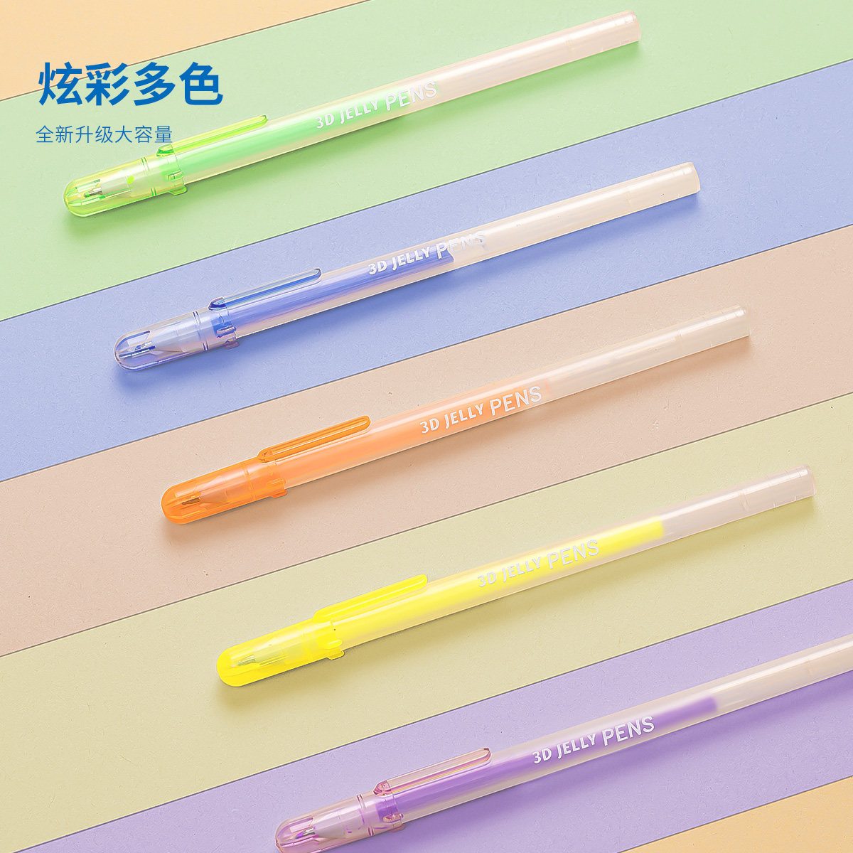 Colorful Glitter 3D Macaron Pens for Children, Non-Toxic, for Handwritten Reports, Fluorescent Markers, Special Highlighters for Elementary School Students, Pearlescent Jelly Pens, Metallic Outline, High-Value Journaling Pens