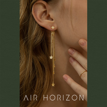 AIR-HORIZON Stream su-ear nail female long Zircons Stars Earrings Pendant round face Conspicuous Earrings Anti-Allergy Earrings