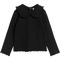 ARKET Girls Clothing Pure Cotton Ruffle Collar Long Sleeve Frill Top 2024 Summer New Style 1216057002