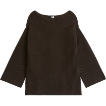 ARKET Womens Wool One-Neck Sleeve-Shoulder Knitted Sweater Top 2023 Autumn and Winter New Style 1174686001