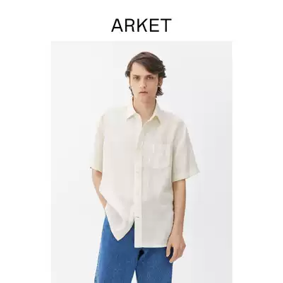 ARKET Men Men's Short Sleeve Slim Linen Shirts 2021 Summer New 0847097