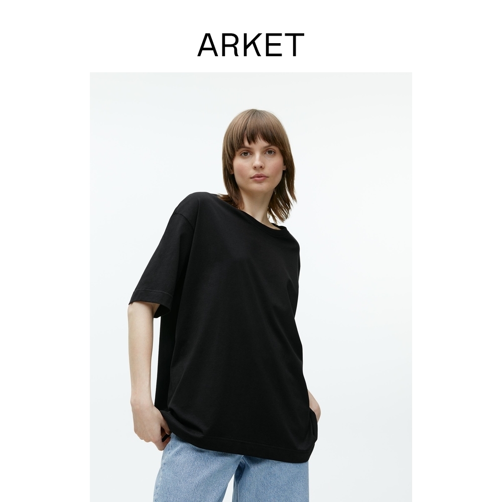 ARKET women's women's round neck loose pima cotton short-sleeved T-shirt 2022 early autumn new product 0886306