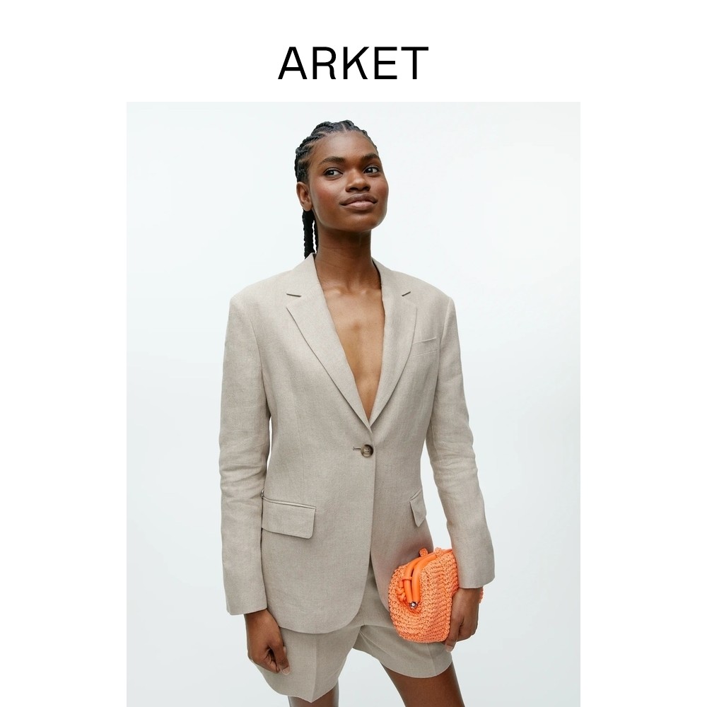 ARKET women's clothing loose weight linen one grain button suit 2022 Summer new product 0977519001