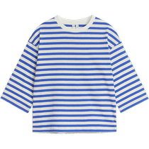 ARKET girls pure cotton loose silhouette long-sleeved striped T-shirt 2024 autumn new product 1120549