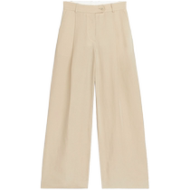 ARKET Womens Lyocell Blended High Waist Straight Wide Leg Pants Beige 2024 Spring New Style 1132469002