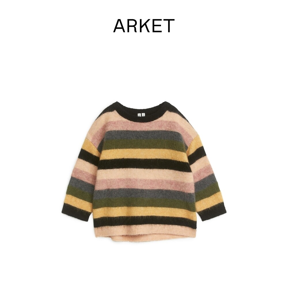 ARKET Girls blend asymptotic color striped knit shirts 2022 early spring new product 1045657001