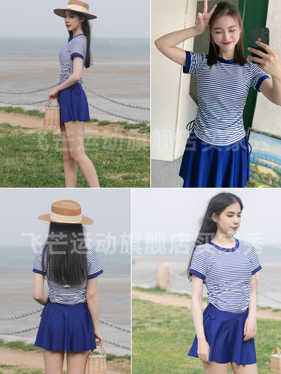 Conservative Swimwear for Women, Two-Piece, for Slightly Chubby Girls, Moms, Middle-Aged and Elderly, Large Size, Covers the Body, Makes You Look Slimmer, 2025 New Hot Style