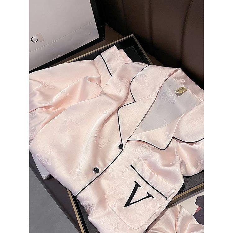Victoria Mulberry Silk Pajamas for Women, Spring and Autumn Long-Sleeved Silk, Summer Silk, High-End Homewear Set Victoria Mulberry Silk Pajamas for Women, Spring and Autumn Long-Sleeved Silk, Summer Silk, High-End Homewear Set