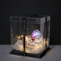 Космонавт, конструктор, прозрачная подарочная коробка, светодиодная лента