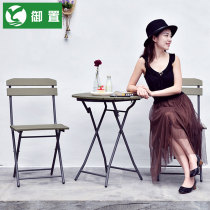 Imperial balcony small table and chair simple Net red foldable iron leisure three-five piece combination courtyard terrace window