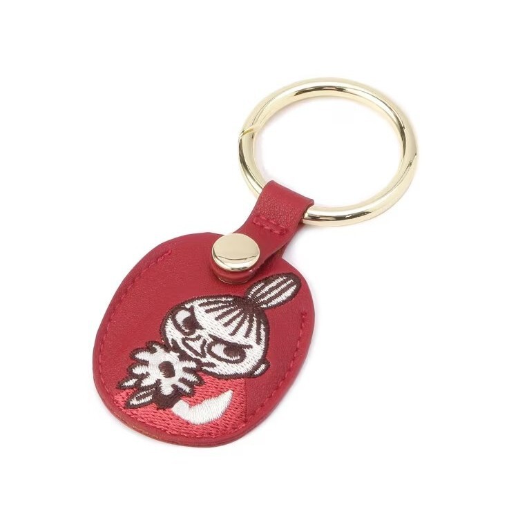 Japanese Moomin Embroidery Cute Cartoon Keychain Oval Access Card Ic Card Protective Cover Bag Pendant Decoration