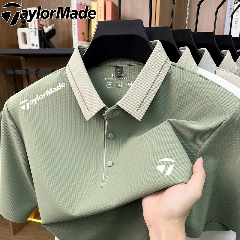 Taylormade Golf Sports Men's Short-Sleeved T-Shirt Summer Outdoor Casual Quick-Drying Polo Shirt