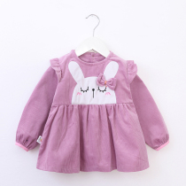 Childrens overcoat pure cotton long-sleeved apron waterproof and anti-dirty anti-dressing girl fashion protective clothing baby eating bib clothes