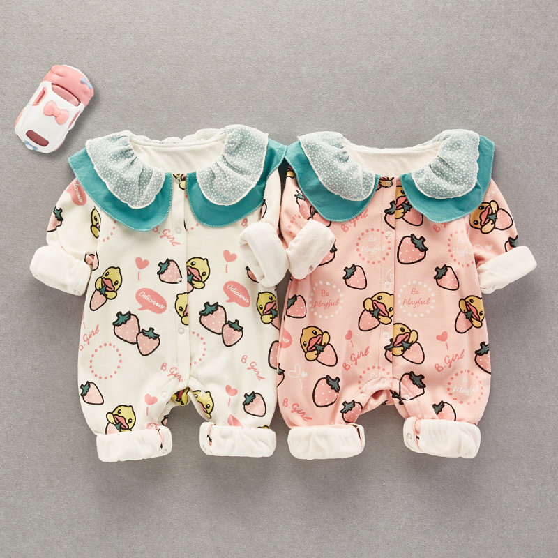 Net red baby clothes spring clothes baby girl jumpsuit cute 6 months 9 newborn rompers spring and autumn princess go out