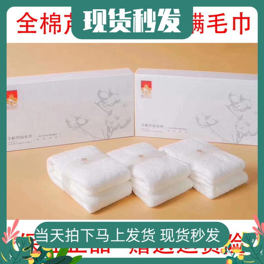 100%纯棉皇后芦荟抑菌除螨毛巾面巾柔软吸水吸汗家用马卡龙纯白