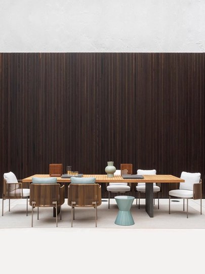 Уличные столы и стулья, дизайнерские обеденные стулья из тика в скандинавском стиле, садовая мебель для отелей и вилл, уличные стулья из ротанга для балкона