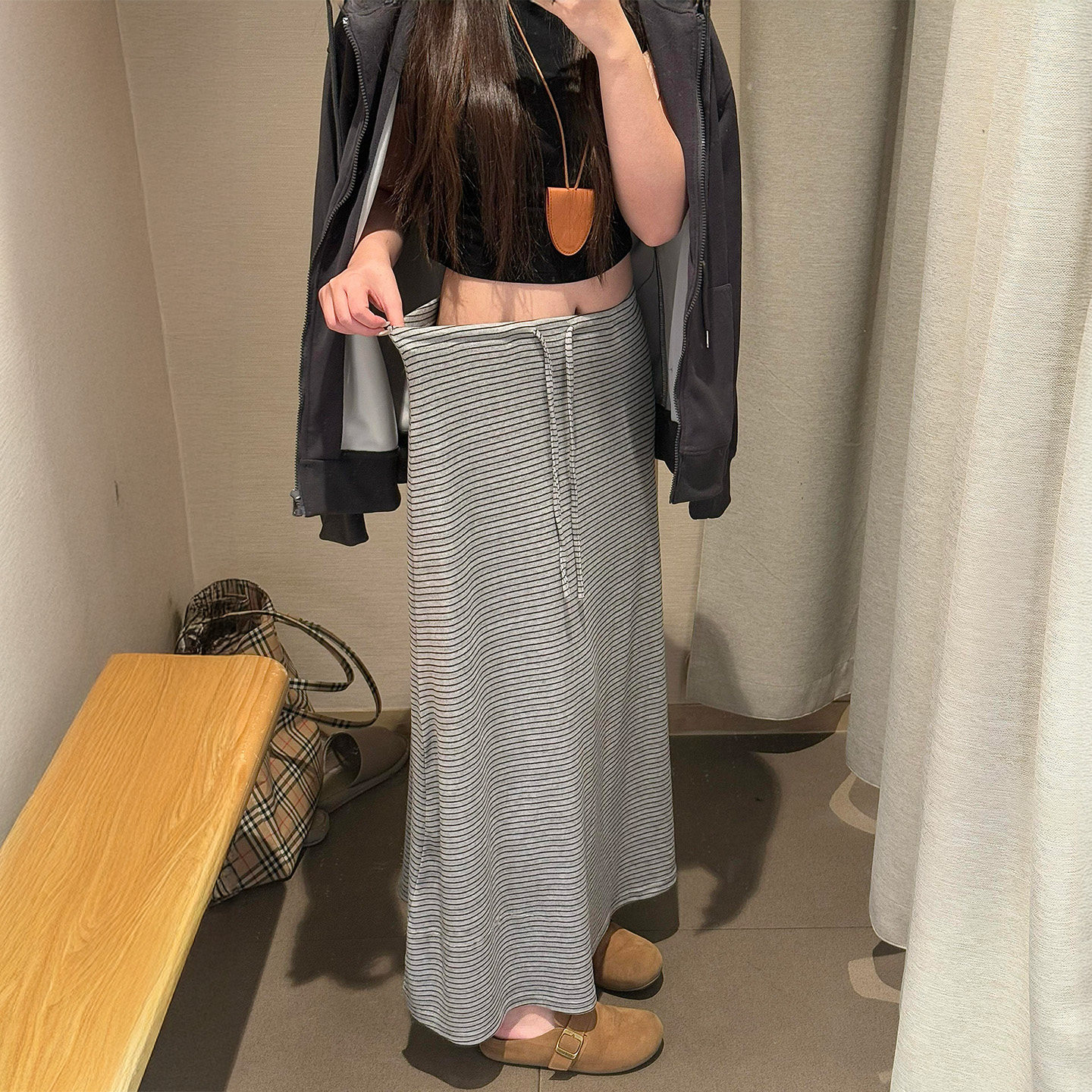 韩系慵懒风半身裙女2026秋季新款大码胖mm高腰遮胯休闲直筒a字裙