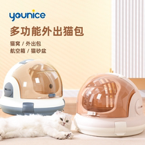 Cat bag Out of the carrying bag portable capsule Cat box cage backpack Cute pet bag large capacity dog kennel