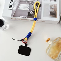 Стиль ручной веревки [синий и желтый] квадратная фиксированная таблетка+маленькая черная веревка