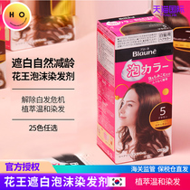 Japan imported Blaune Kao foam hair dye cover white hair dedicated to dyeing pure plant hair dye cream at home