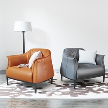  Single sofa and chair Modern simple light luxury leisure sofa and chair living room creative leather sofa single small apartment