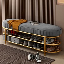  Nordic light luxury shoe stool shoe cabinet home door creative soft bag cushion home can sit into the door to wear a shoe stool