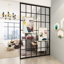  Wrought iron screen partition living room hollow office decoration grille entrance entrance Nordic net red partition screen metal