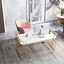  Modern minimalist computer desktop table Home bedroom single small desk Light luxury marble desk workbench