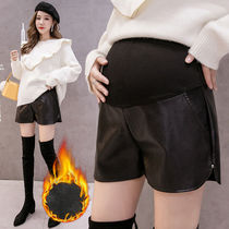 Pregnant women shorts summer wear pants Spring Wear low waist boots leggings set thin belly leather shorts
