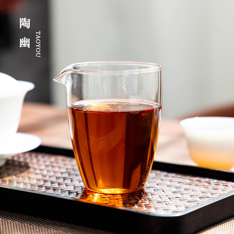 Heat-resistant Japanese-style fair cup tea sea kung fu tea set accessories extremely transparent tempered crystal glass tea divider cup