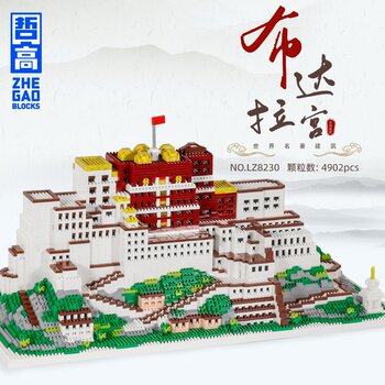 Lz8230 Zhegao Potala Palace Building Blocks for Boys Aged 8-12 and Above, Chinese Architecture Assembly, High Difficulty, Large Scale