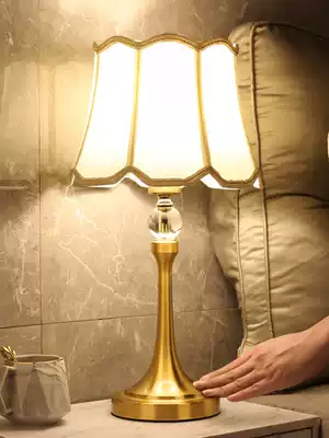Home products warm table lamp European style simple home remote control living room crystal bed headlight Bedroom touch induction lamp