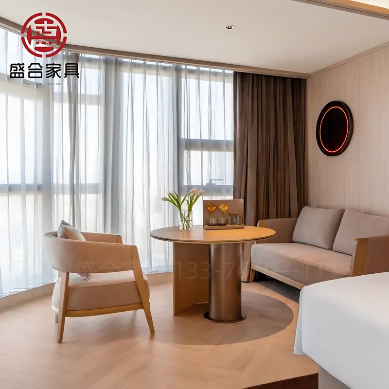 Light Luxury Nordic Style Orange Crystal Hotel Bed and Breakfast Club Balcony Table and Chair Sofa Set Negotiation Chair Solid Wood Furniture