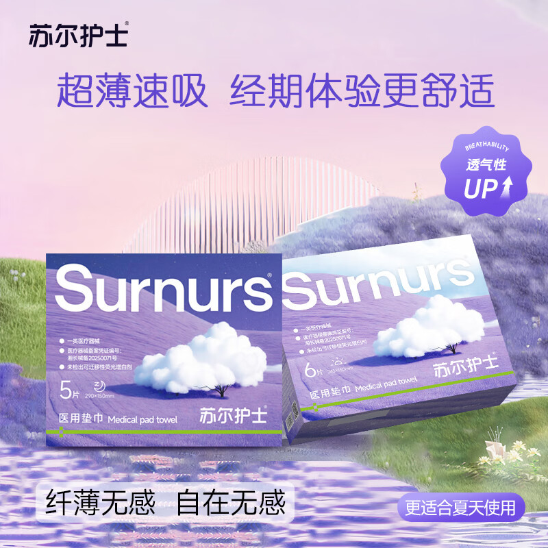 Suer Nurse Medical Grade Sanitary Napkin Ultra-Thin Breathable Cotton Soft Skin-Friendly Menstrual Care Pad Napkin