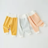 Детский утепленный осенний демисезонный раздельный удерживающий тепло милый комплект, высокая талия