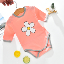 Baby jumpsuit long sleeve thin cotton pajamas newborn clothes for men and women baby ha clothes triangle climbing bag