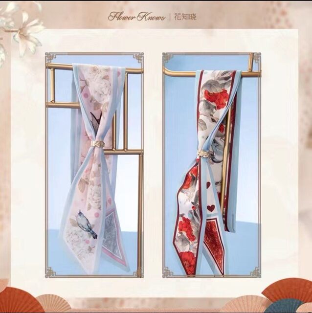 Floral-Themed Scarf and Notepad Set