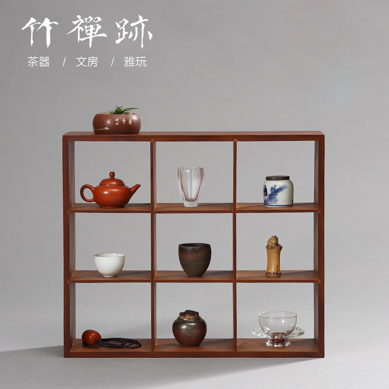 The Receive ZhuChan mark cup tea shelf rack bamboo rich ancient frame show little teapot solid wood trellis shelf