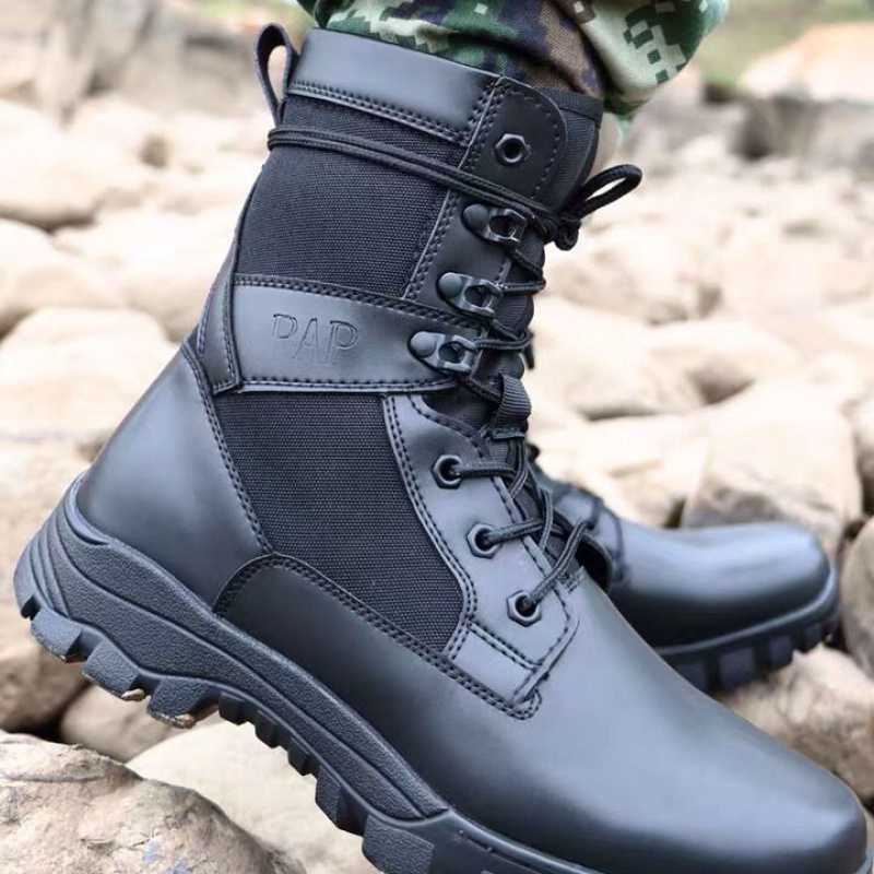 New Summer Combat Training Boots Men's Genuine Ultra Light Breathable Combat Boots Training Tactical Boots Wear Resistant Waterproof Puncture Proof