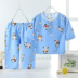 Childrens đồ ngủ lụa cotton mùa hè mỏng nhà băng lụa cậu bé phim hoạt hình bé trai cotton điều hòa không khí quần áo. 