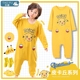 Xuân Thu trẻ em jumpsuits bông dài sleeveth cậu bé chống đá cartoon cô gái mùa hè quần áo nhà mỏng.