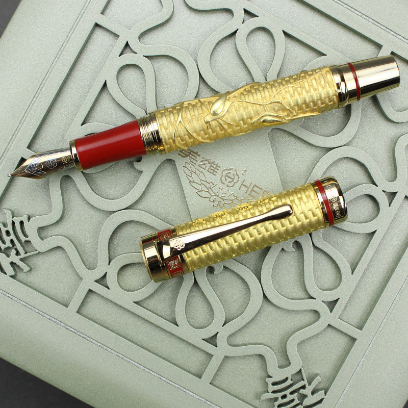 Hero Pen 2189C Collector's Edition 18K Gold Pen (Jubilee) Official Limited Edition Business Office Gift Box Set Custom With Collection Certificate Independent Number Collector's Edition