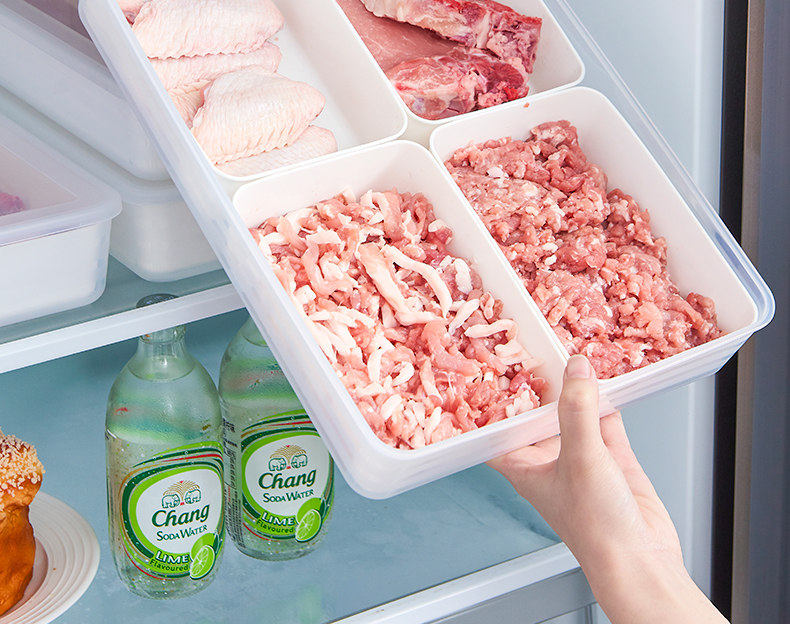 冰箱收纳盒肉类保鲜盒食品级冰箱专用冷冻分装葱姜蒜冷冻柜收纳盒详情2